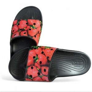 CROCS Classic Hyperreal Slide Strawberries Women's size 11